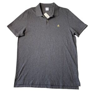 Brooks Brothers NWT Mens Polo Shirt Classic Fit Gray Casual Size XL Cotton